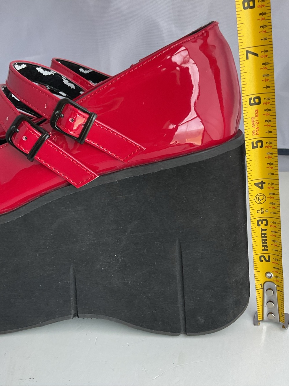 Demonia Kera-08 5" Platform Gothic Punk Red Mary Janes Shoe Women's Size 11 - Picture 6 of 16